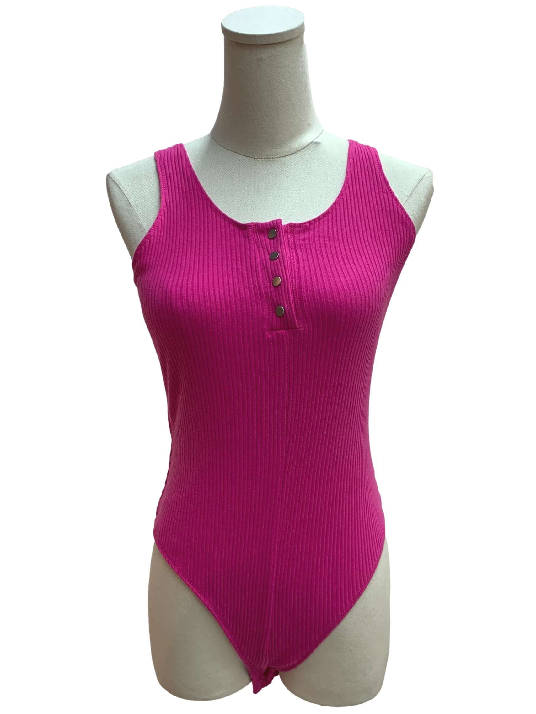 Hot Pink Sleeveless Bodysuit