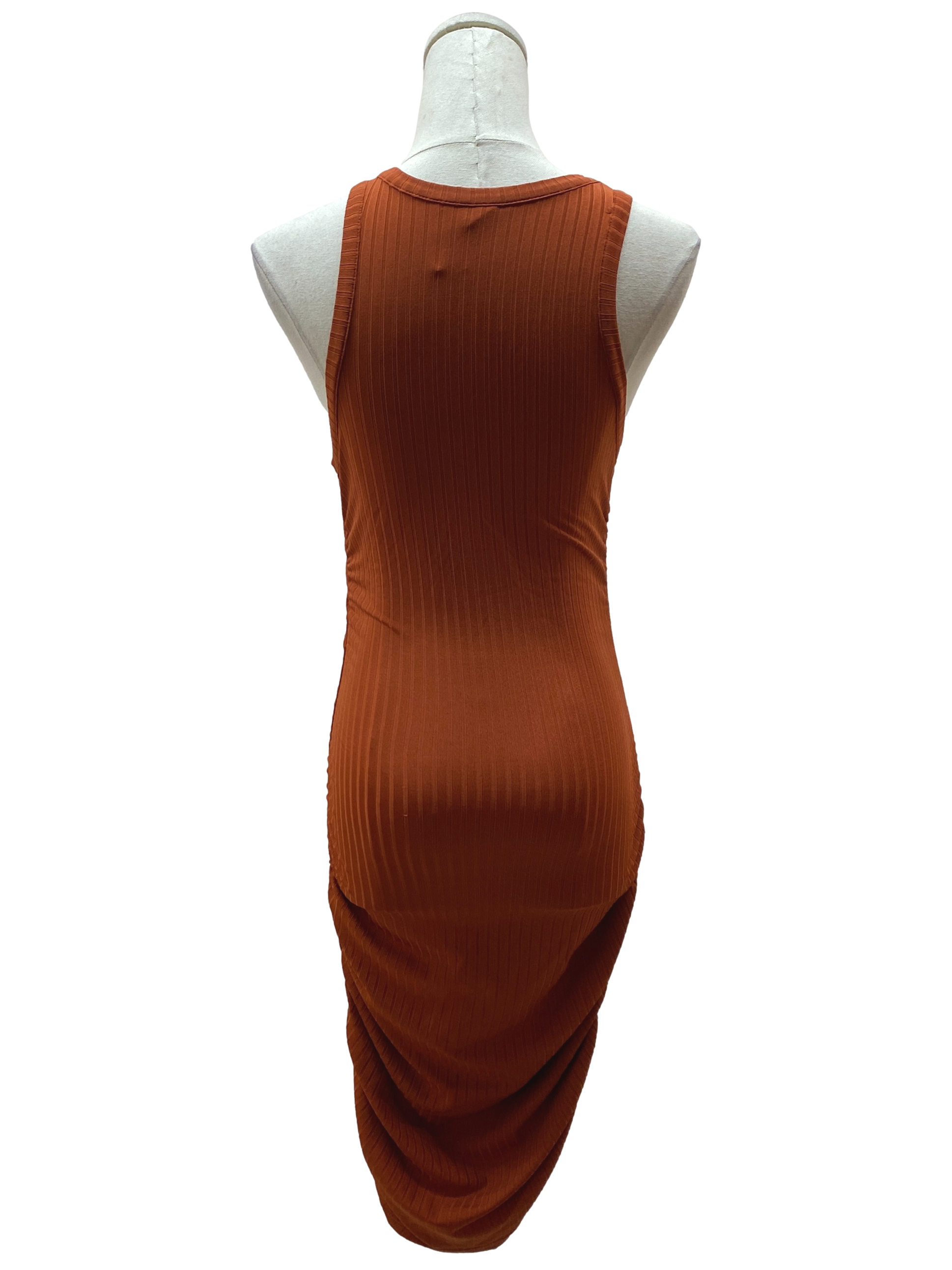 Carrot Stripe Textured Bodycon Dress