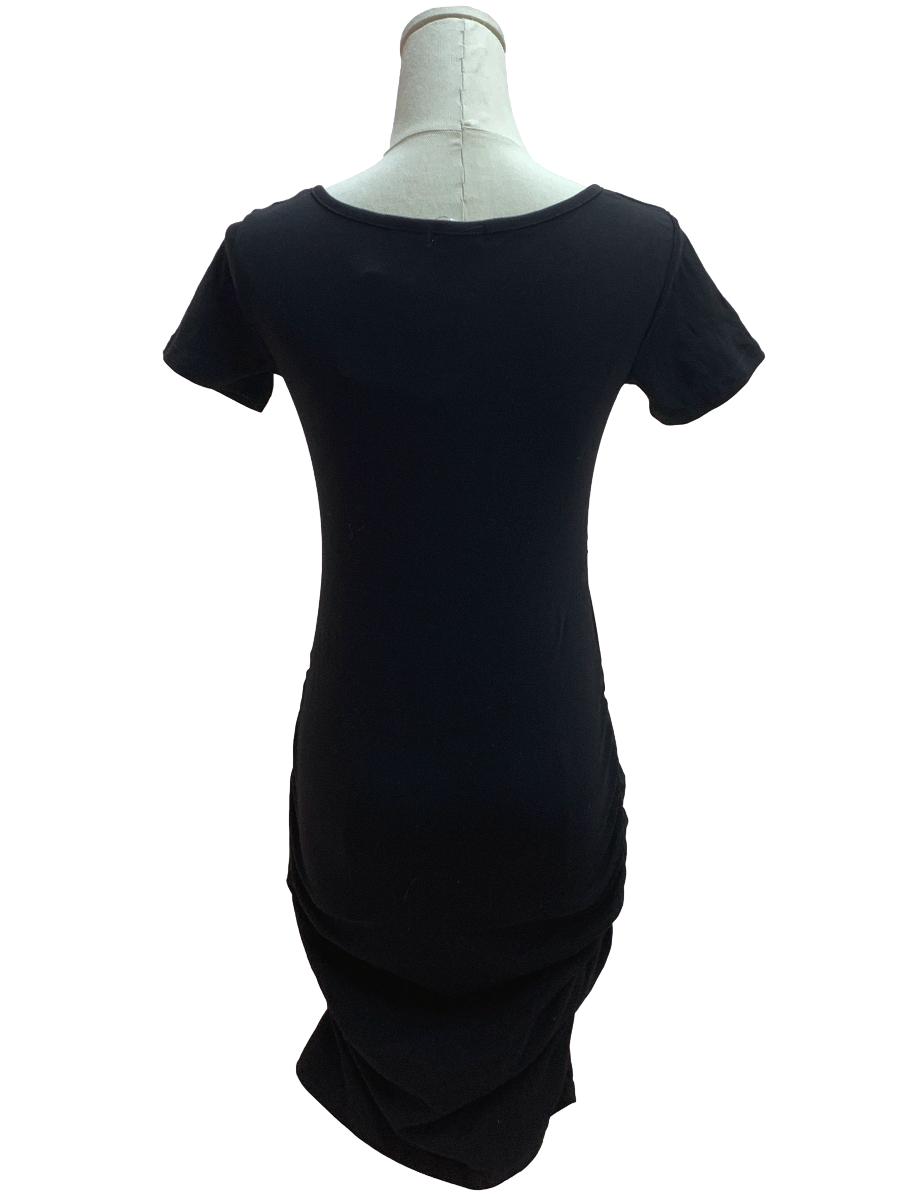 Pitch Black Ruched Dress