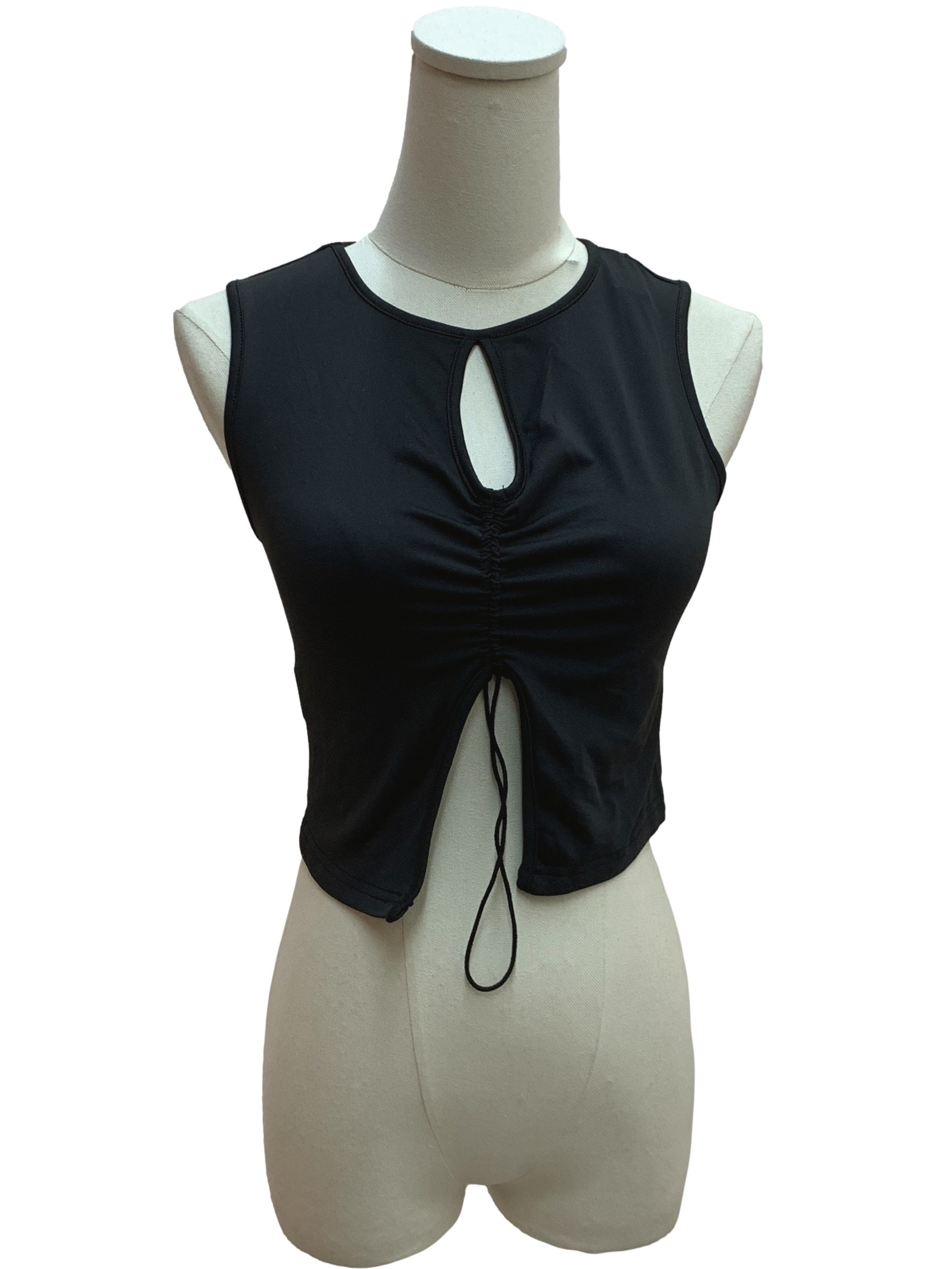 Soot Black Ruched Top