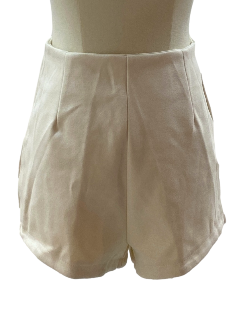 Pearl White High-waisted Shorts