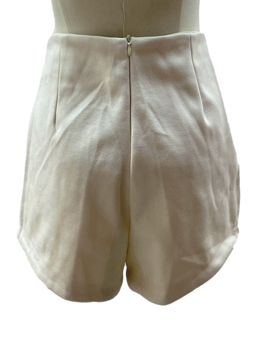 Pearl White High-waisted Shorts