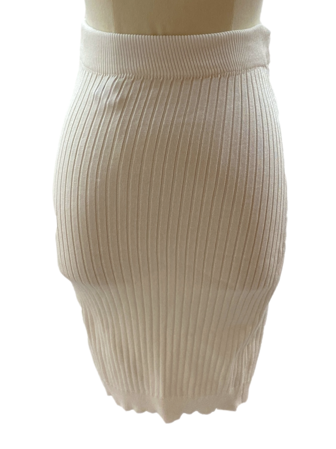 White Ribbed Skirt