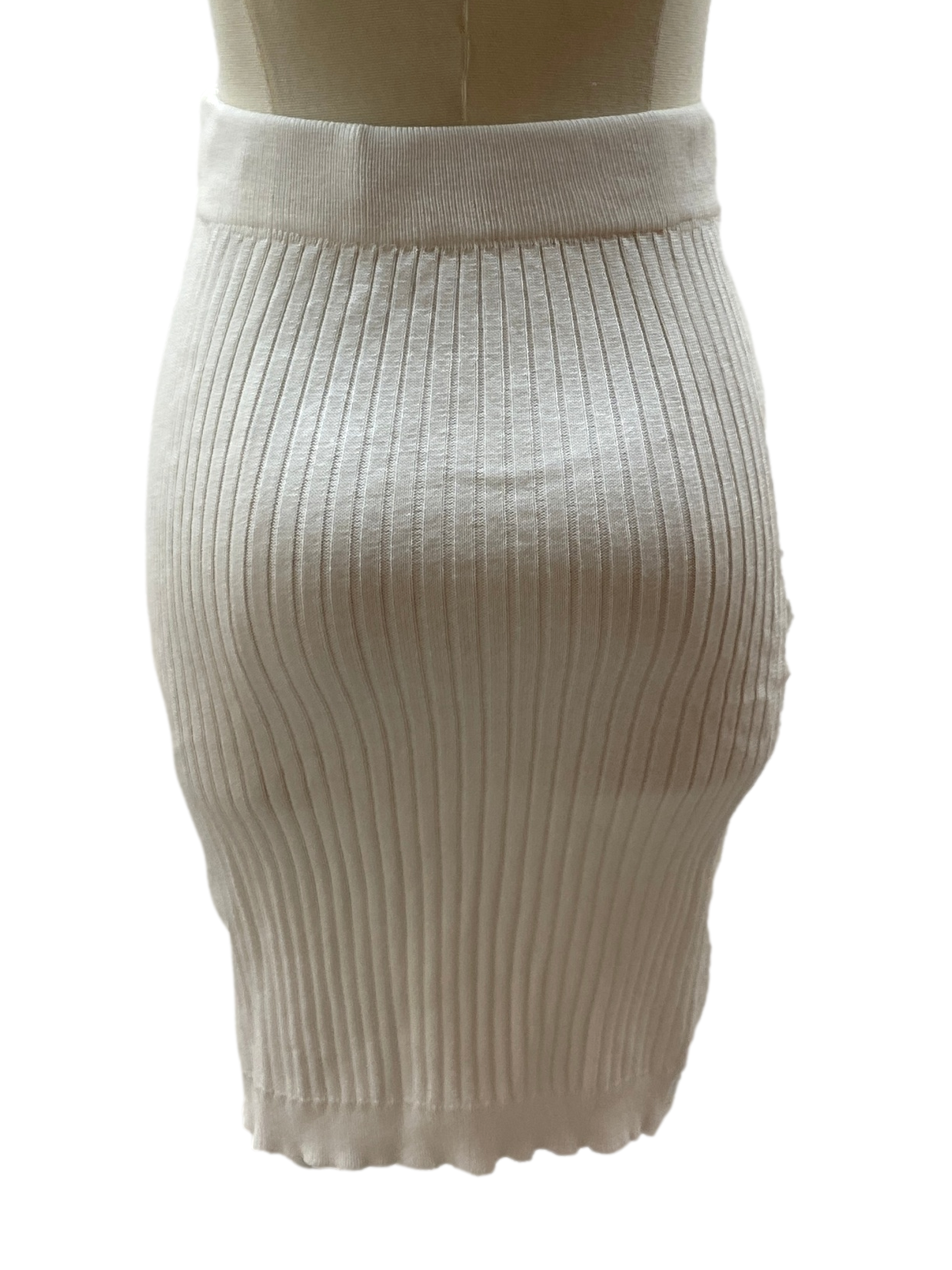 White Ribbed Skirt