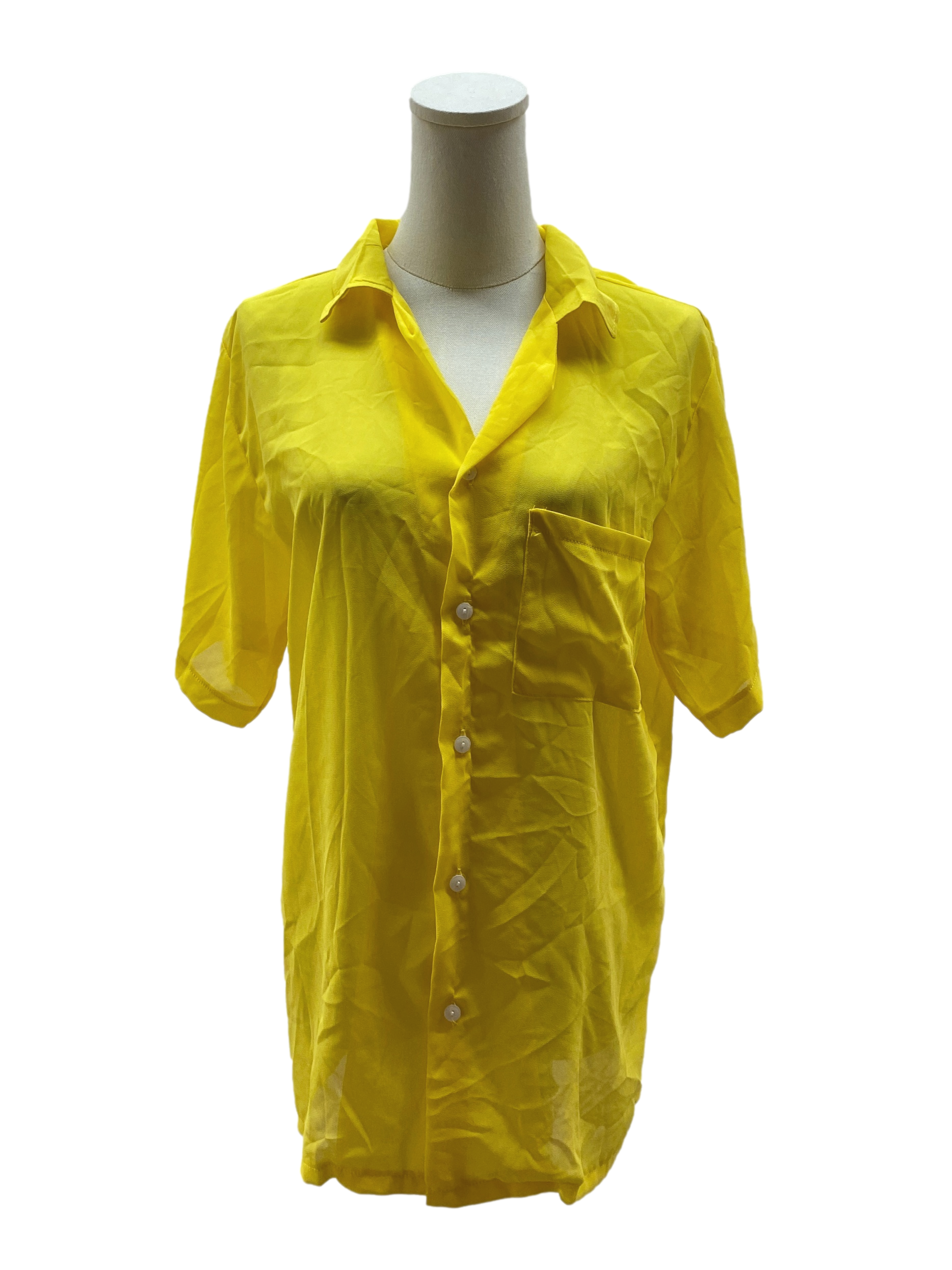 Yellow Collar Button Up Top