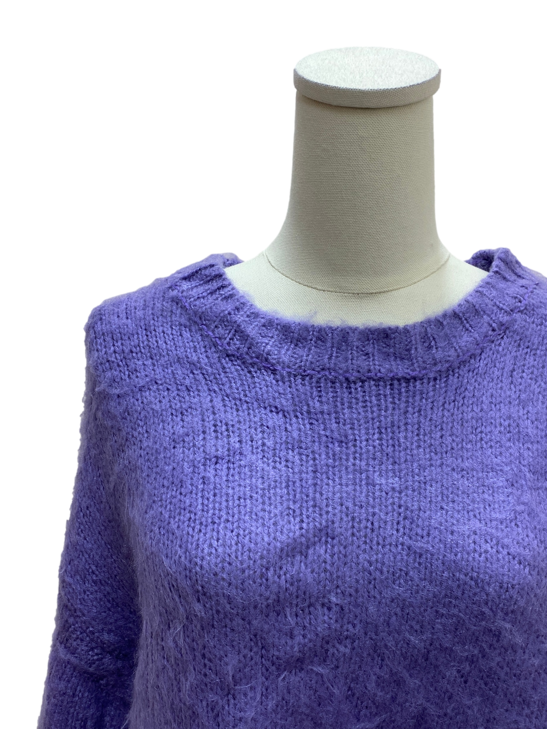 Mauve Purple Long-sleeved Knit Blouse