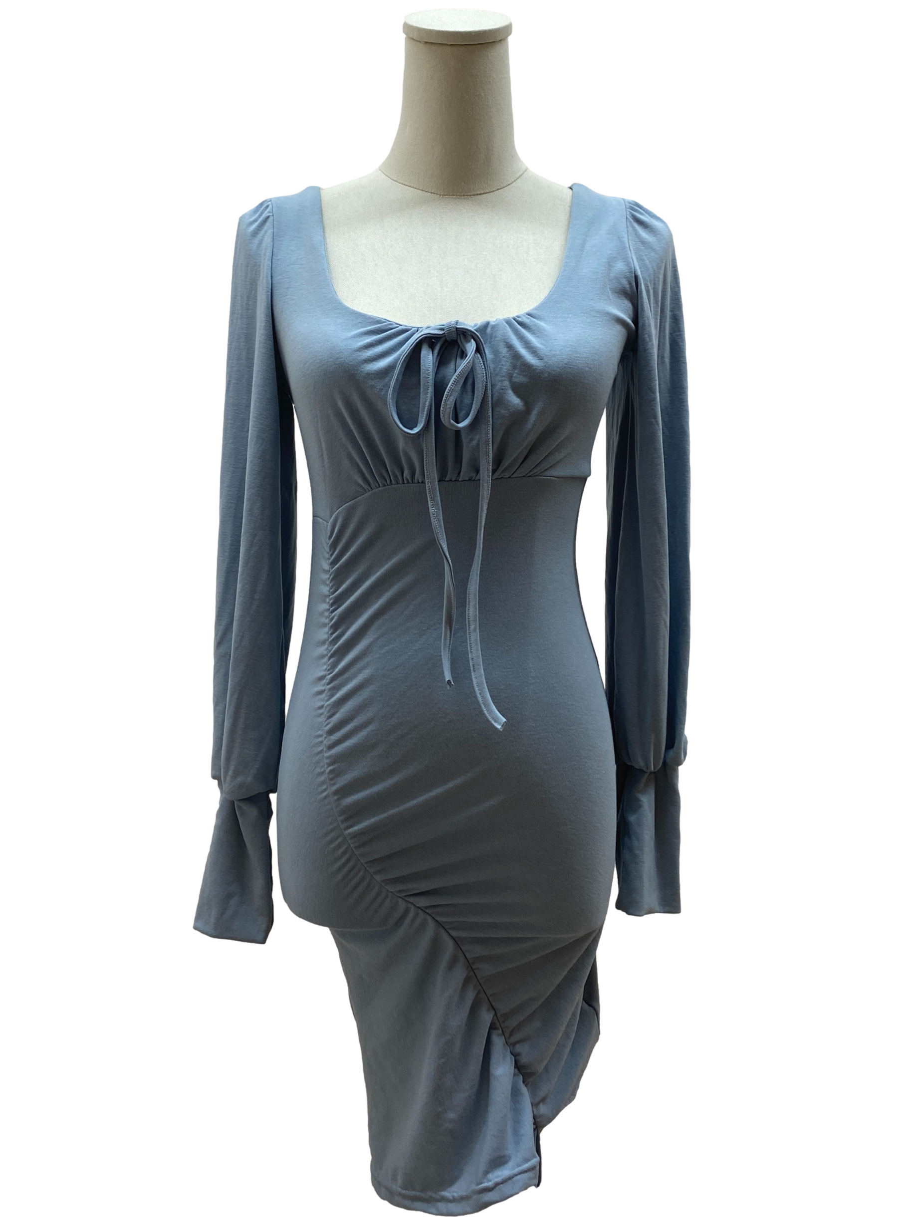 Curelean Blue Long Sleeve Dress