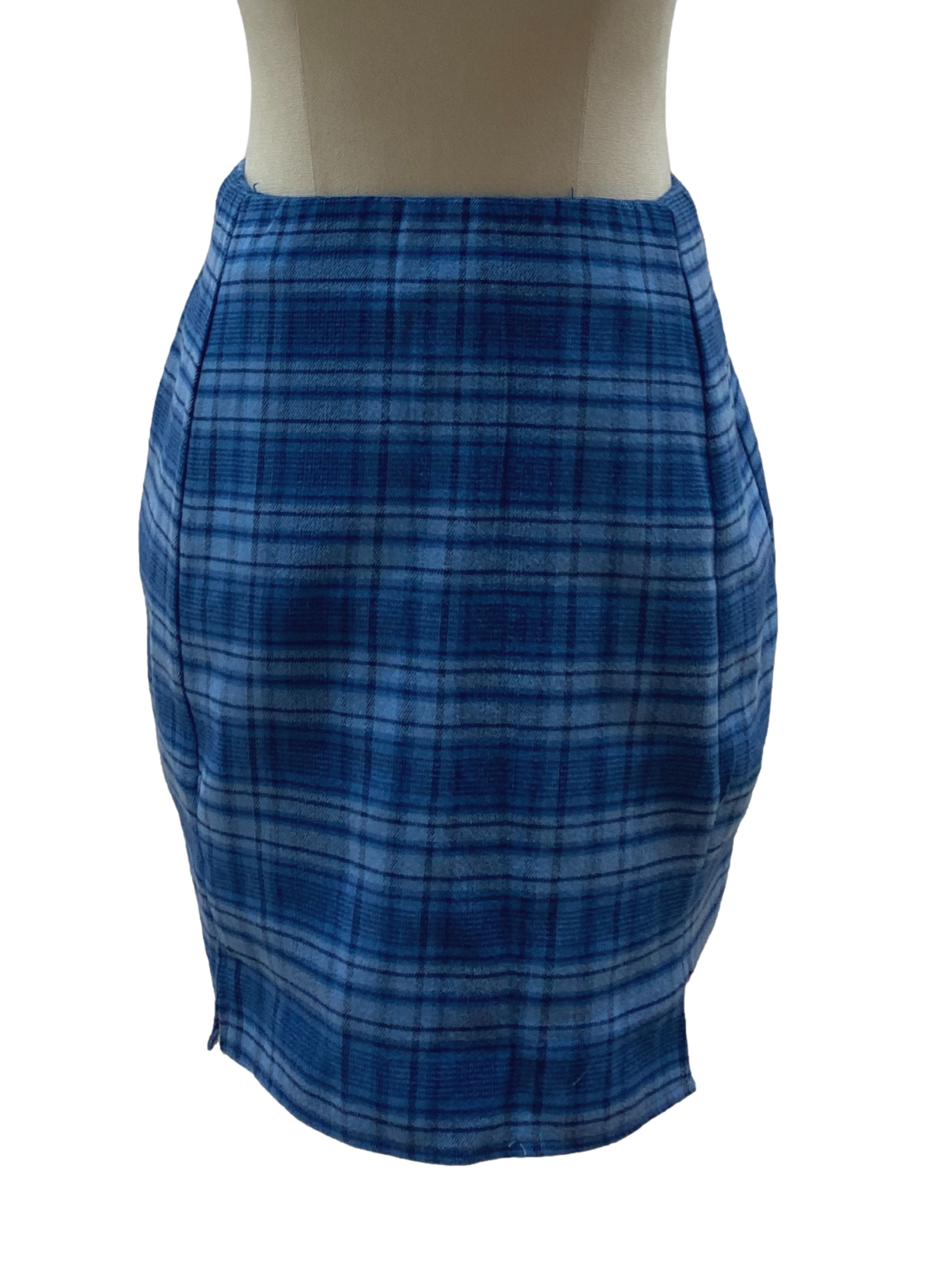 Cerulean Blue Tartan Skirts