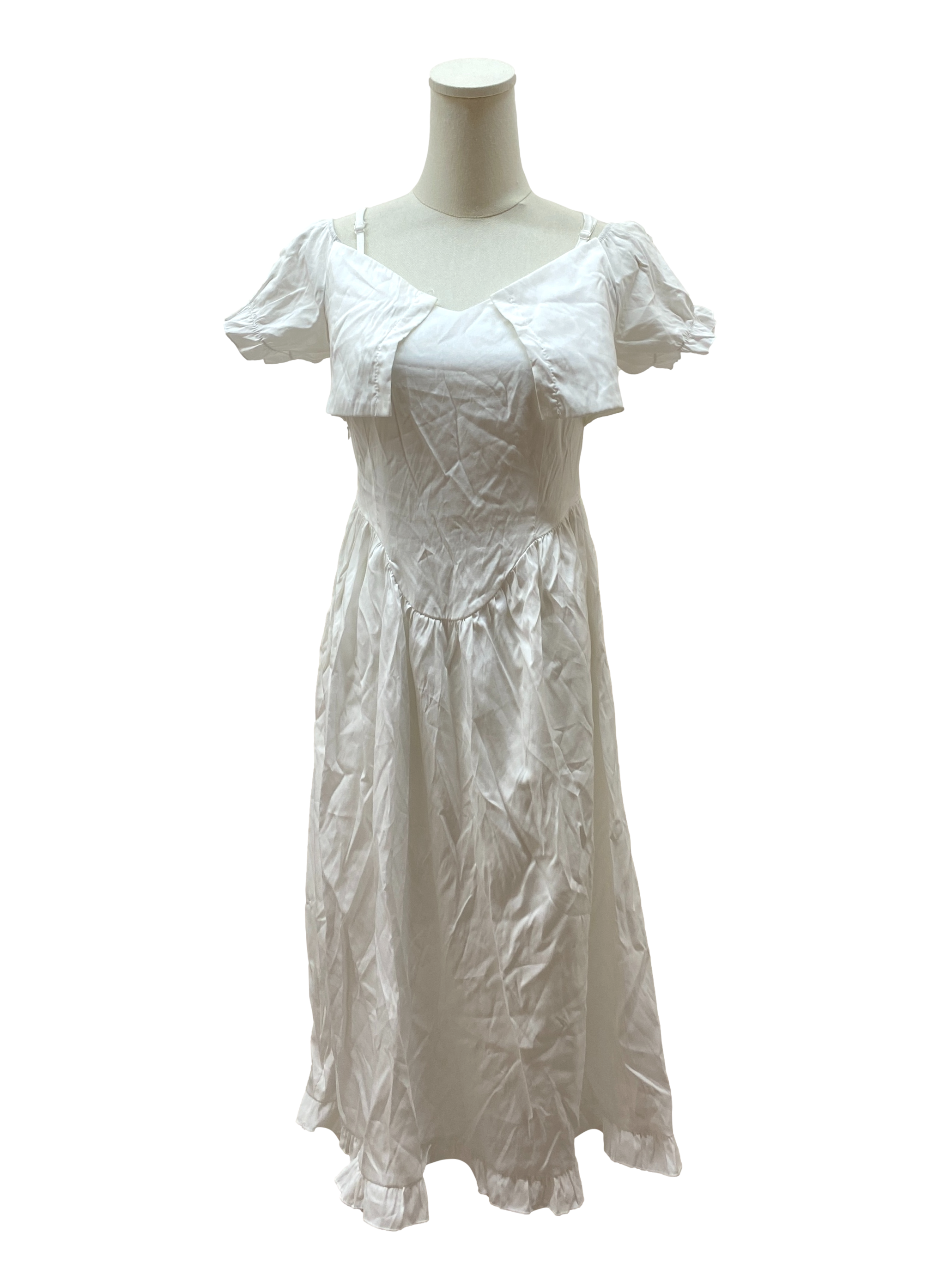 Pearl White Cold Shoulder Midi Dress