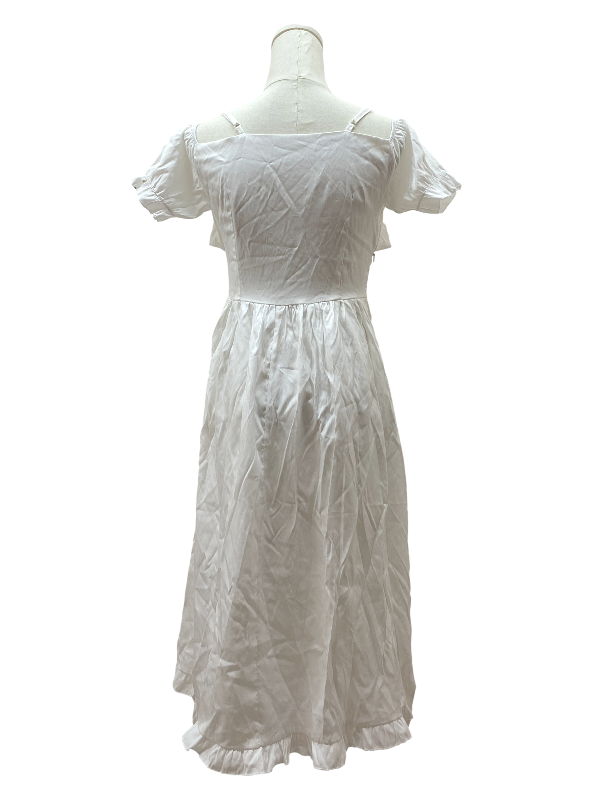 Pearl White Cold Shoulder Midi Dress