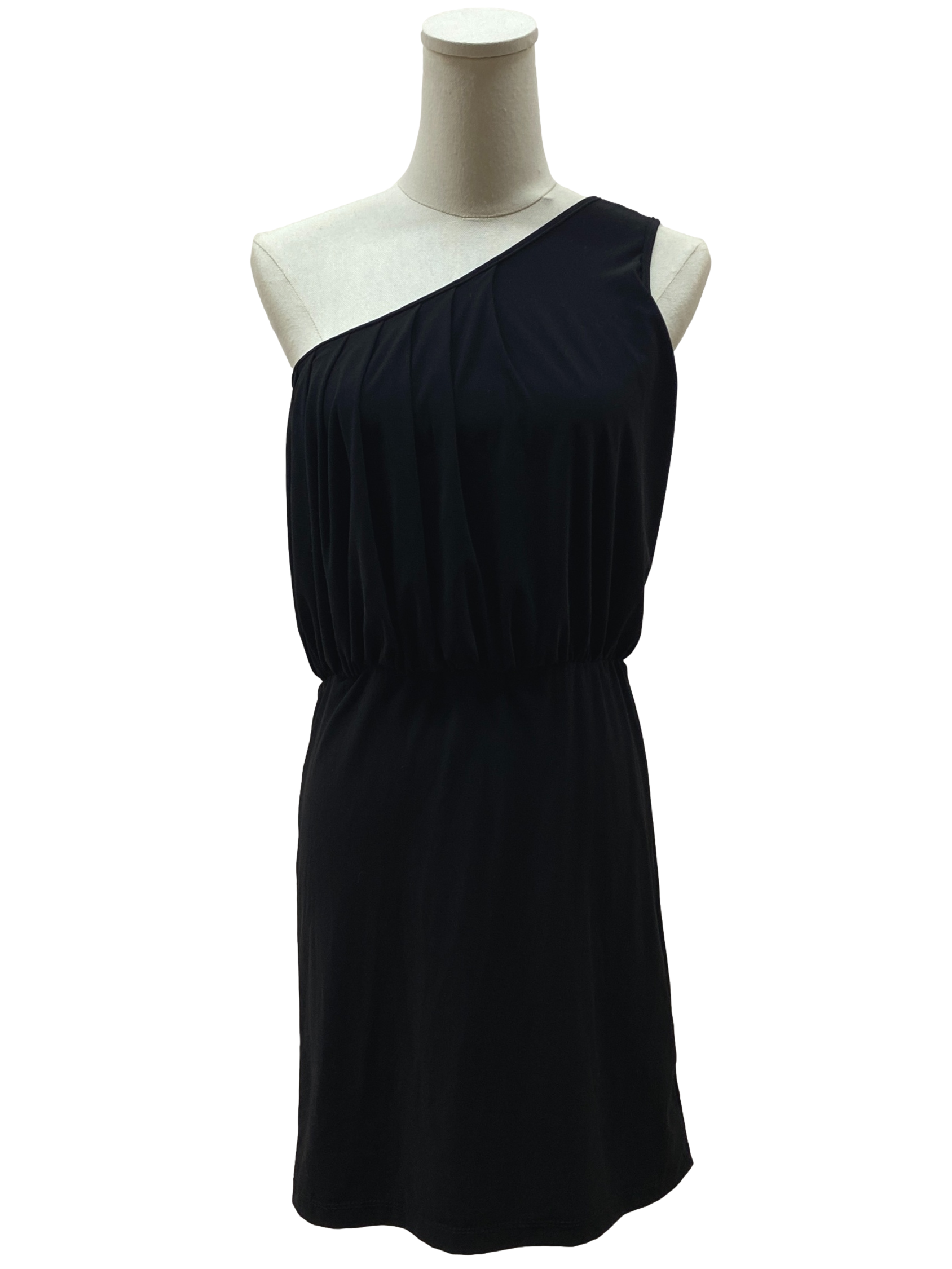 Black Toga Pleated Dress