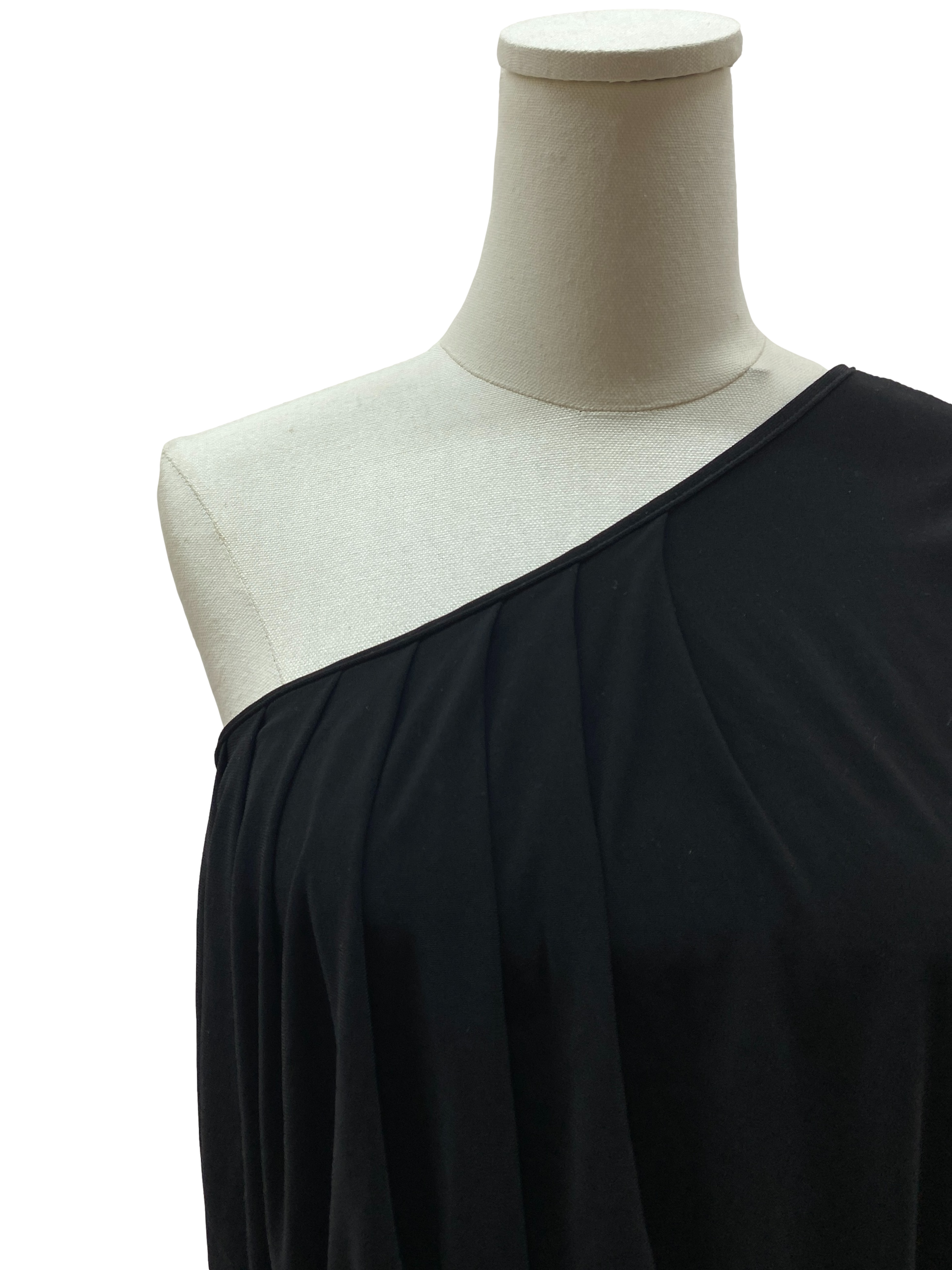 Black Toga Pleated Dress