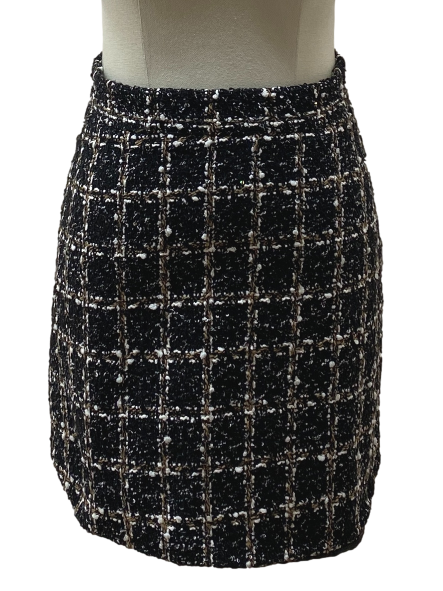 Coal Black Tweed Skirt