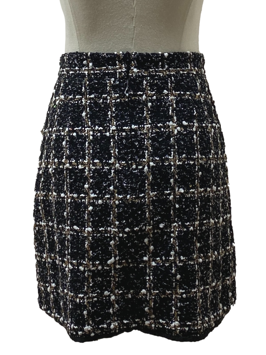 Coal Black Tweed Skirt