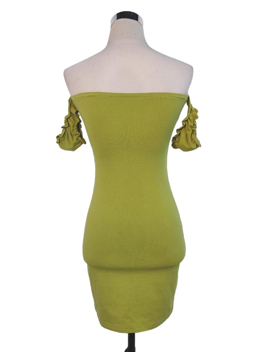 Green Off-shoulder Mini Dress